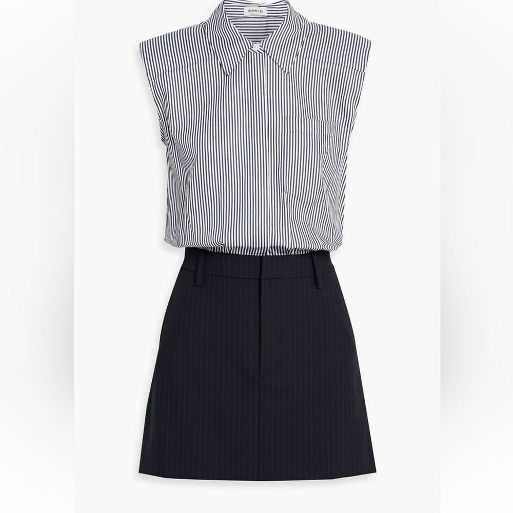 Simkhai Graham Striped Jacquard mini dress